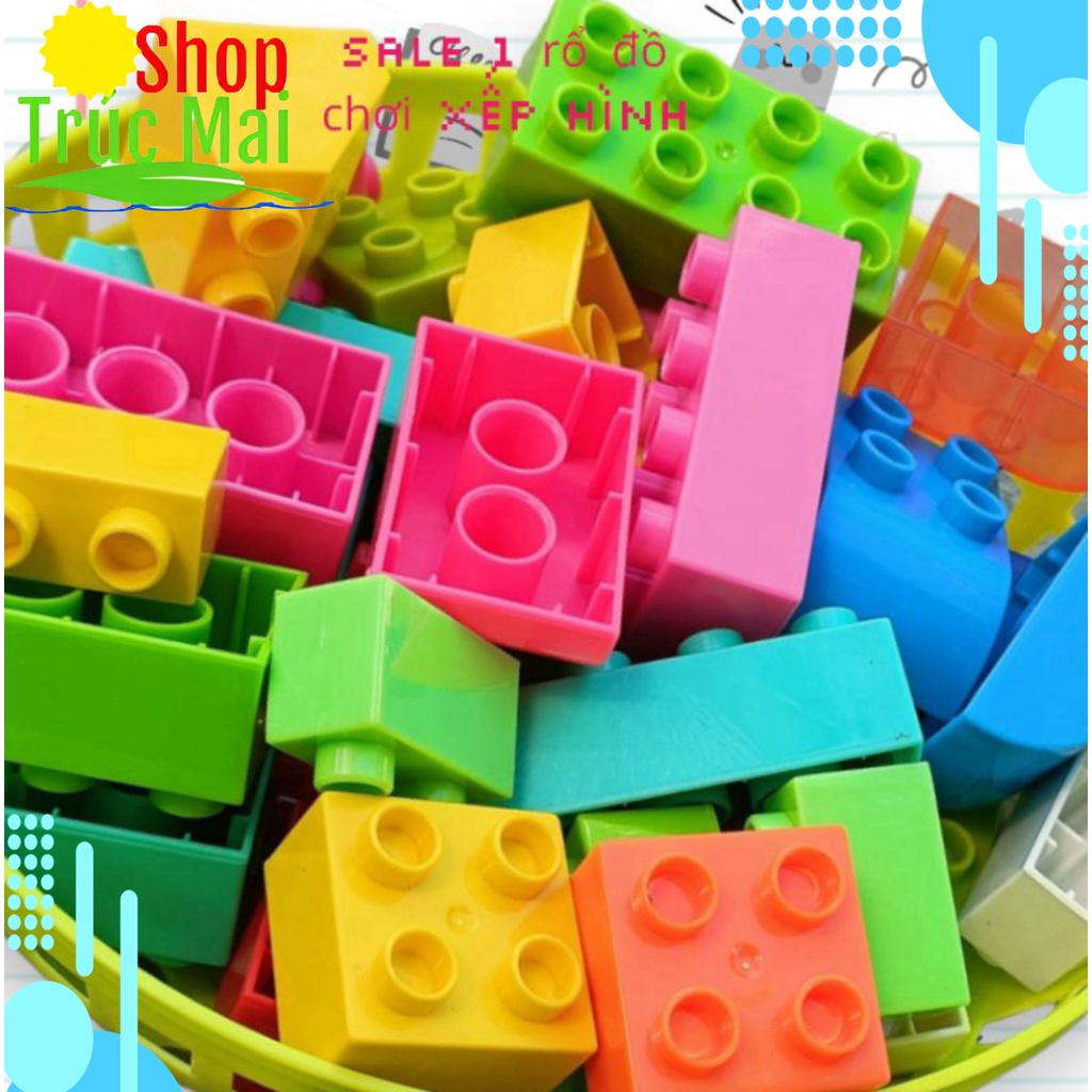 Rổ 300g gạch Lê gô xe con công cụ giải trí xếp hình dạy dỗ cho trẻ em