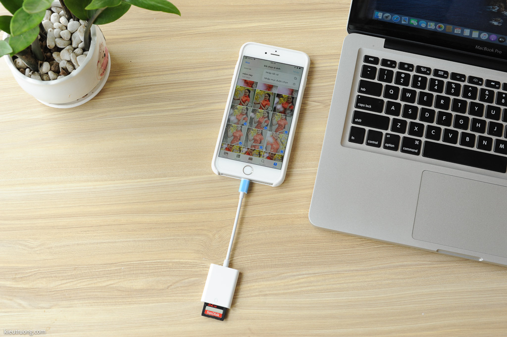 Đầu đọc thẻ nhớ máy ảnh SD SDXC cho điện thoại Iphone, Ipad