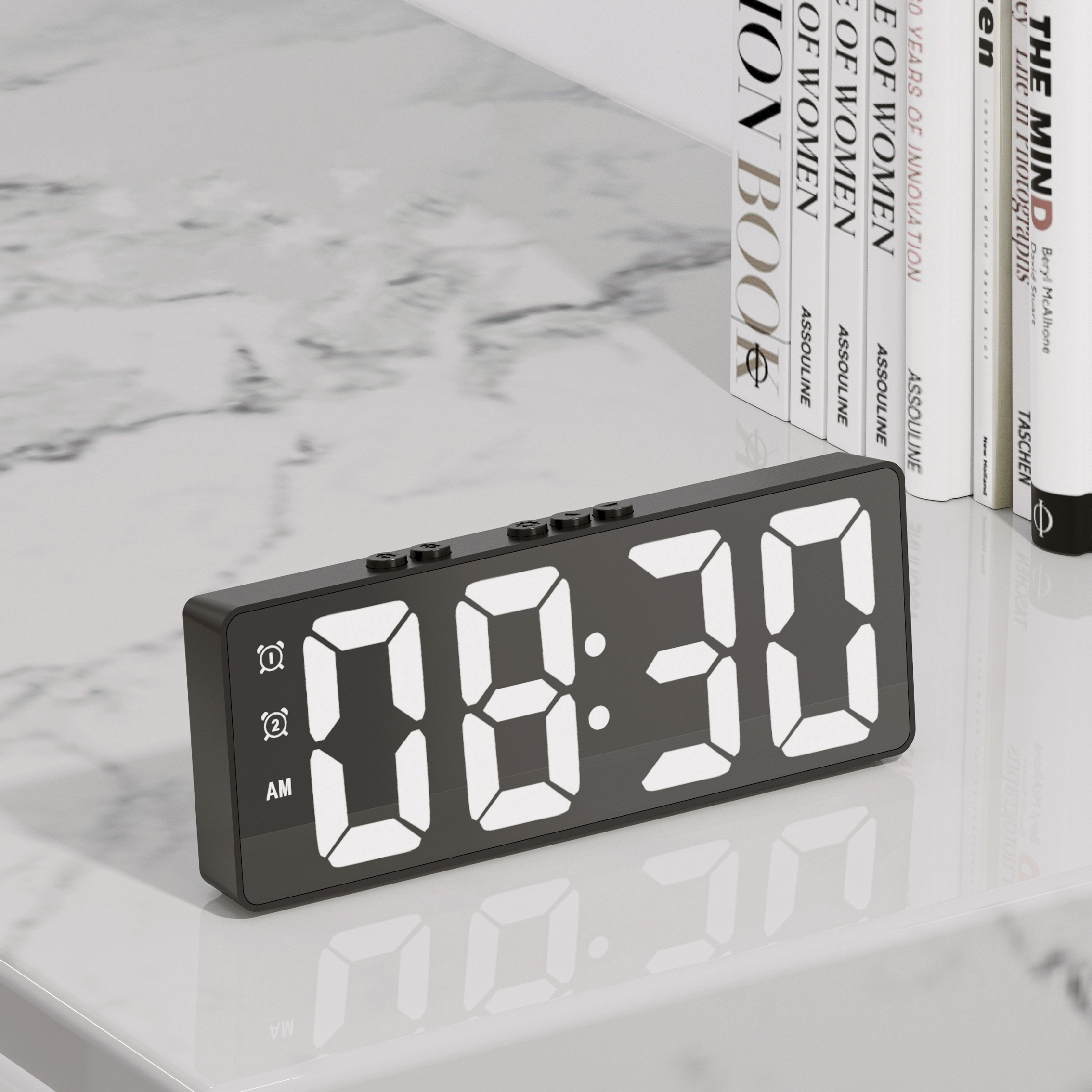 Alarm clock Simple LED electronic clock Student plug-in dual-purpose small alarm clock Digital clock voice controlled temperature clock