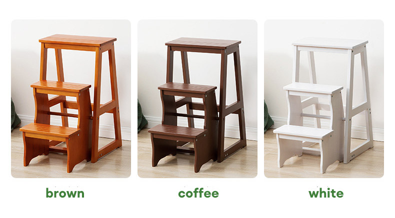 Solid wood folding ladder stool home