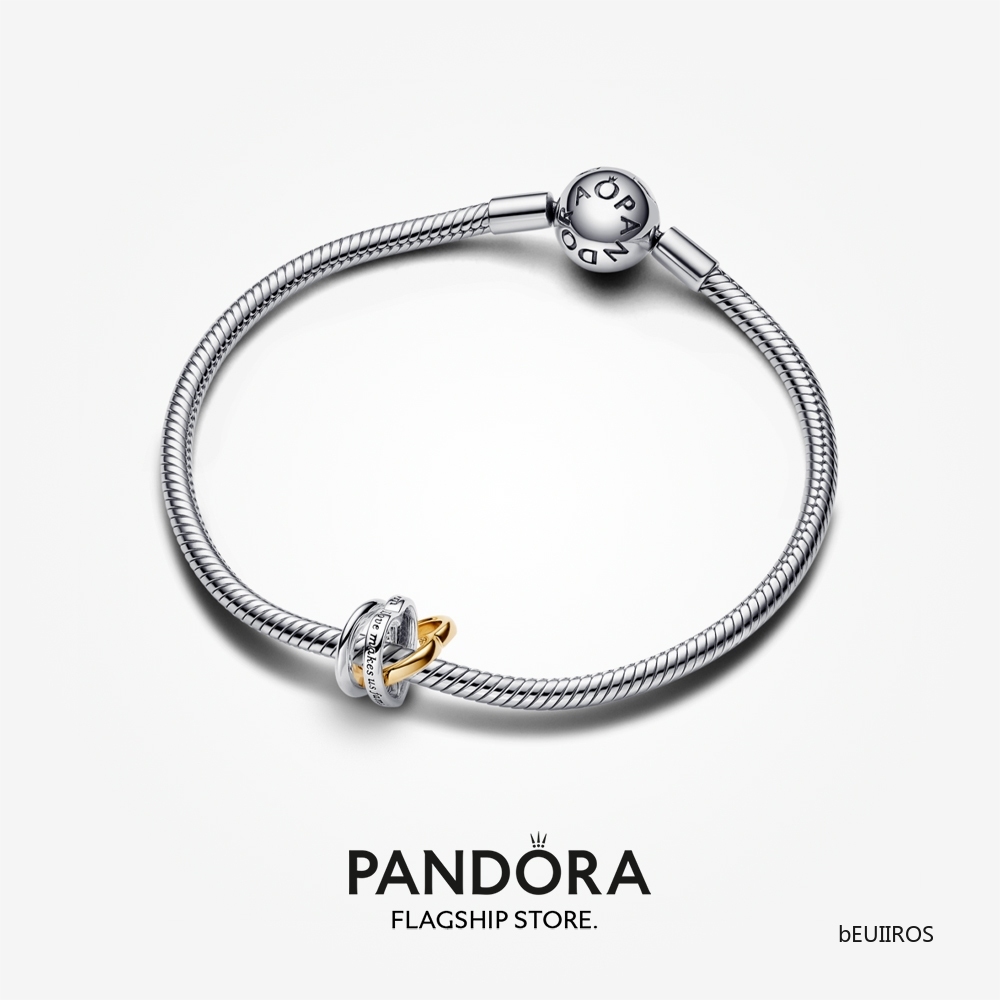 2024 New Pandora Two-tone Stepmum Hearts Charm