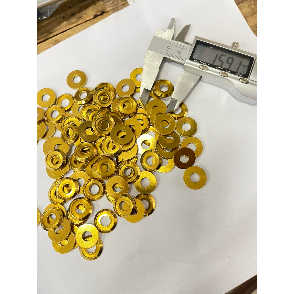 (Inox304 Xi Vàng) Lông đền 6ly , long đền inox xi vàng 6li ring6mm D16 (không tróc màu)