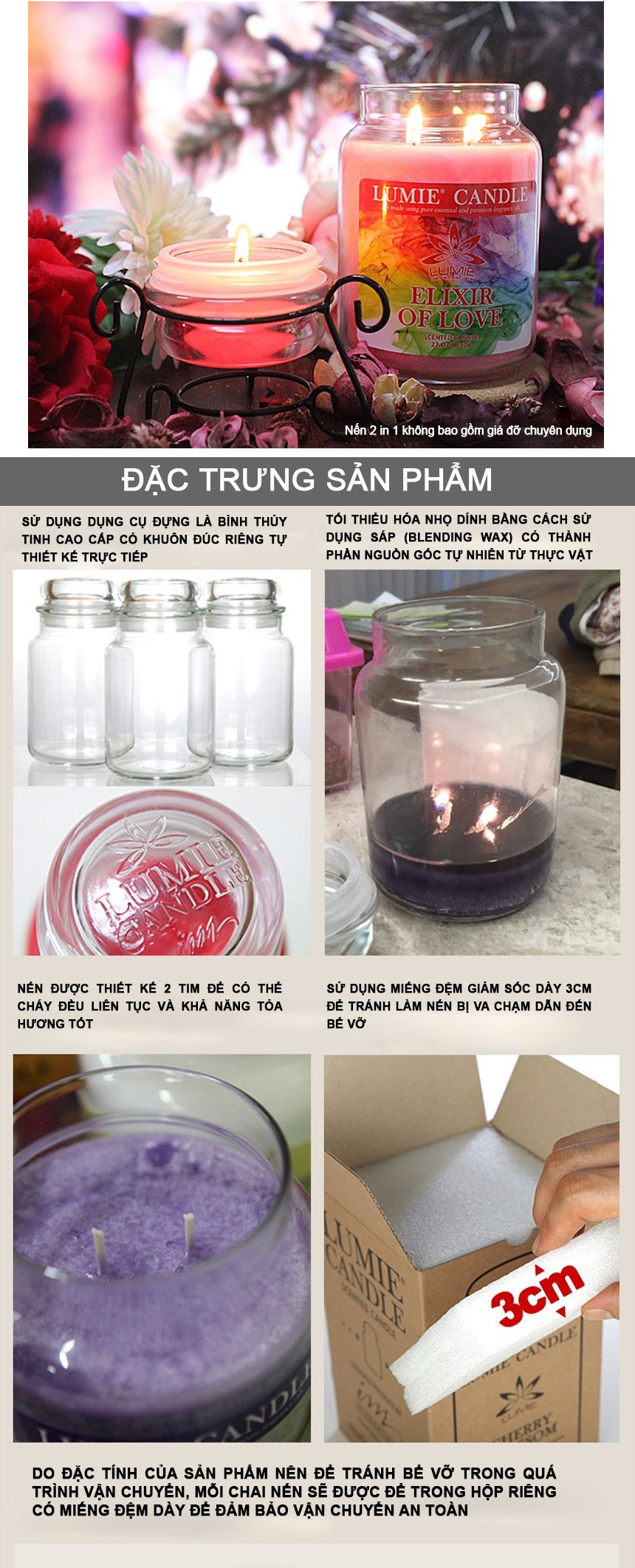Nến Thơm Hàn Quốc Lumie Candle - Size L 630g