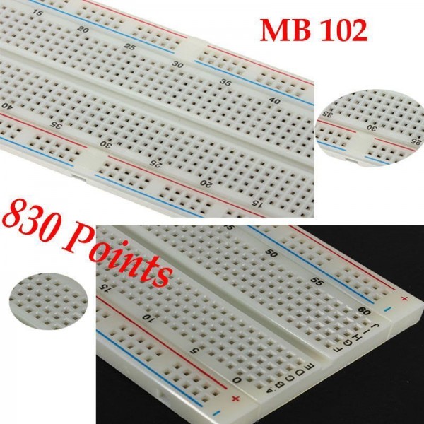Breadboard MB-102 165x55x10mm - 830 Lỗ (Board test, cắm linh kiện )