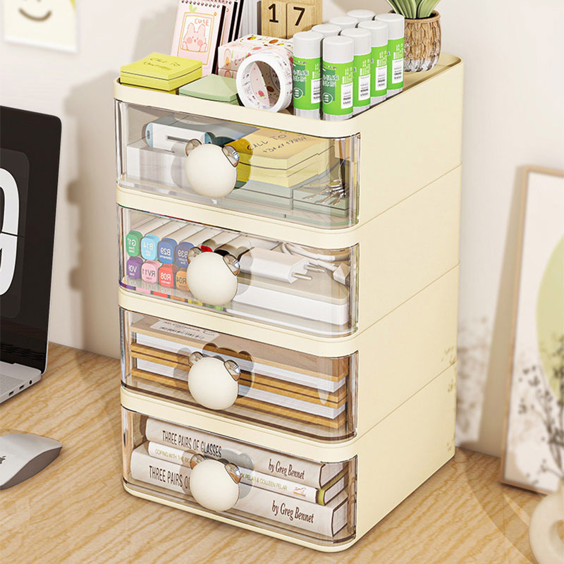 Desktop storage box, drawer style office, transparent student dormitory, multi-layer storage box, organizing miscellaneous items, cosmetics box