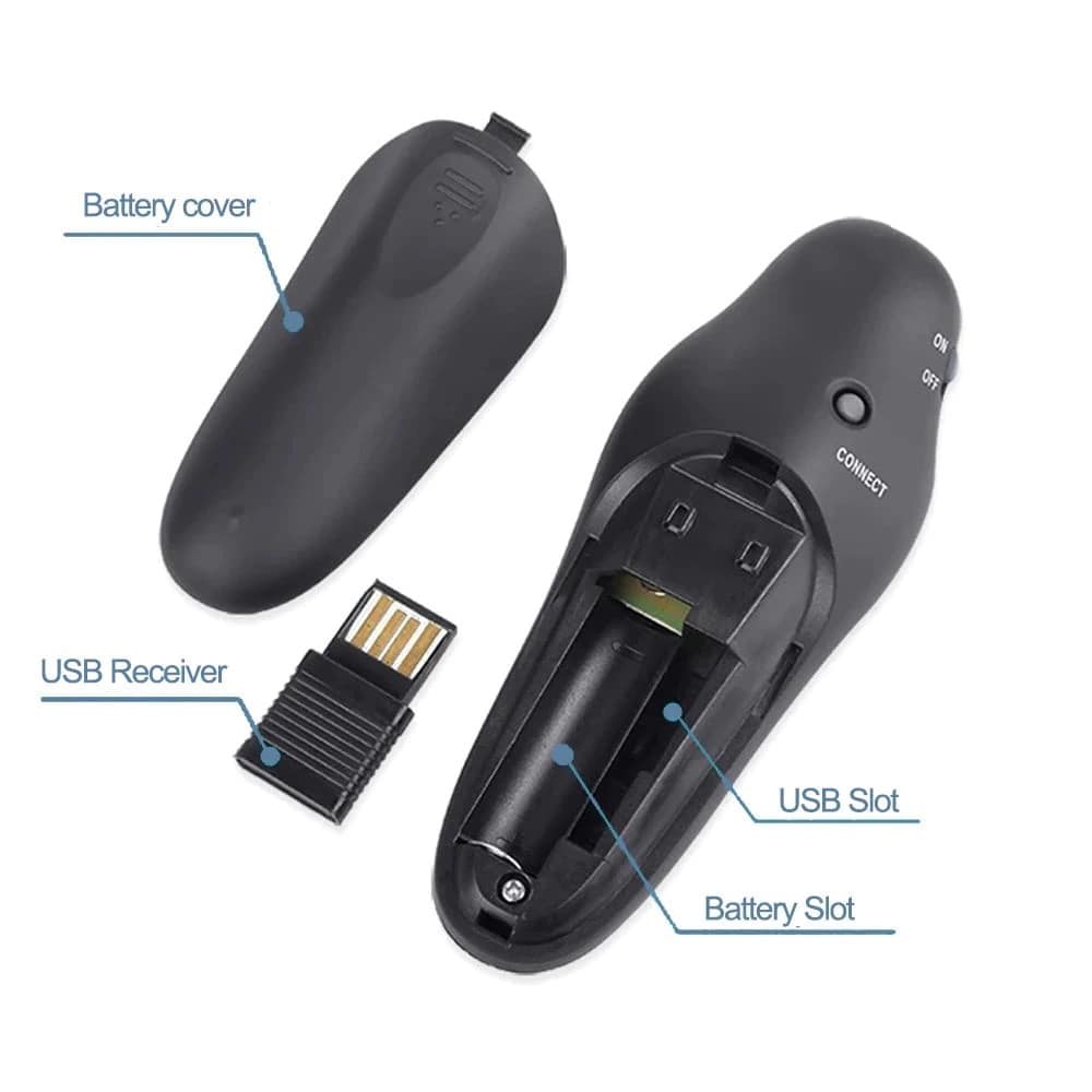 2.4GHz PPT Powerpoint Presentation Wireless Remote Red LED Pointer Presenter Pointers Pen USB RF Remote Control. 