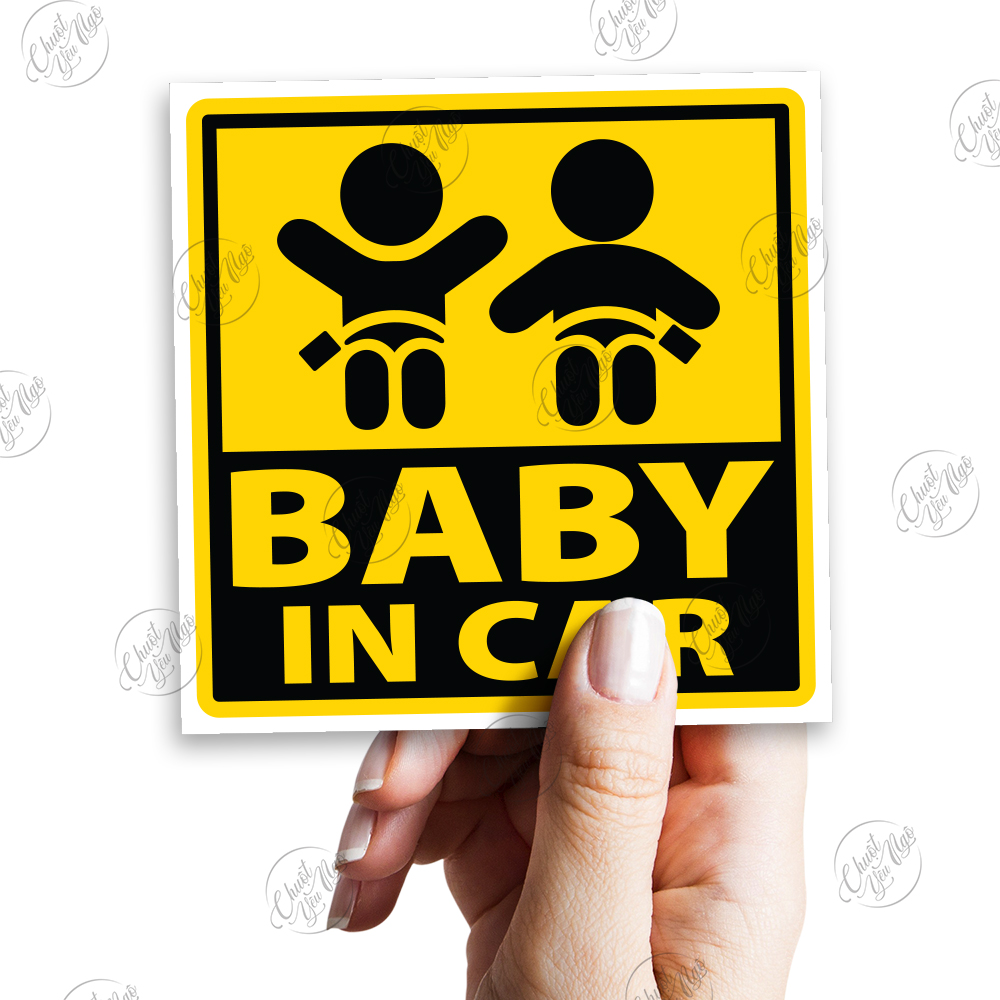 Combo 2 PCs 10cm x 10cm baby car logo sticker