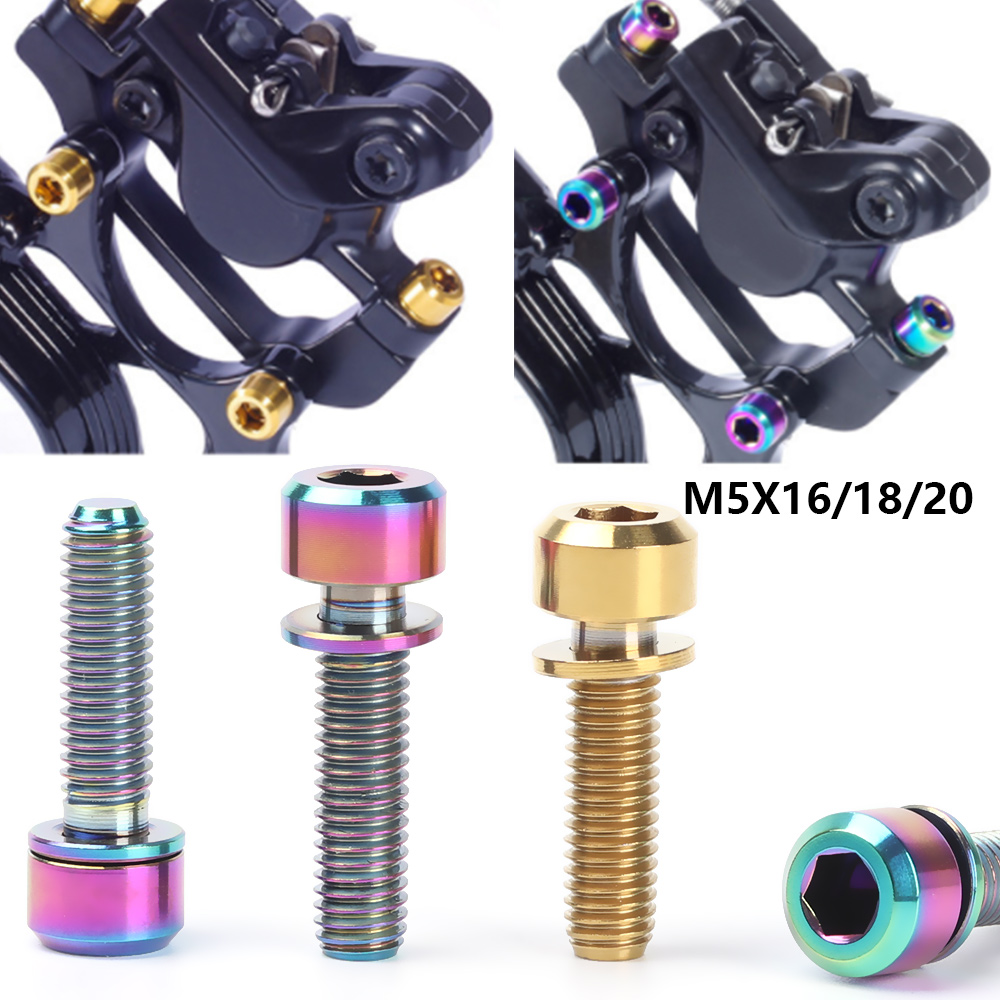 16mm/18mm/20mm Outdoor MTB Cycling M5 Titanium with Washer Bike Parts ...