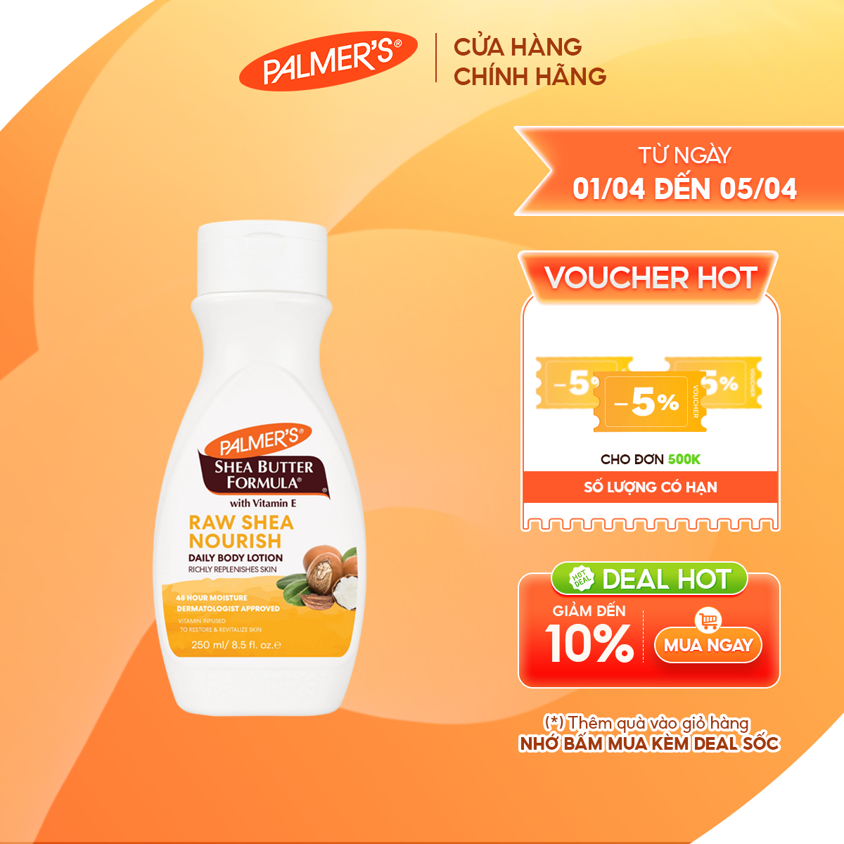 Sữa dưỡng thể dưỡng ẩm Bơ Hạt Mỡ Palmer's 250ml