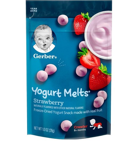 Bánh Sữa Chua Khô Gerber Mỹ Các Vị Trái Cây Cho Bé Ăn Dặm Gói 28g