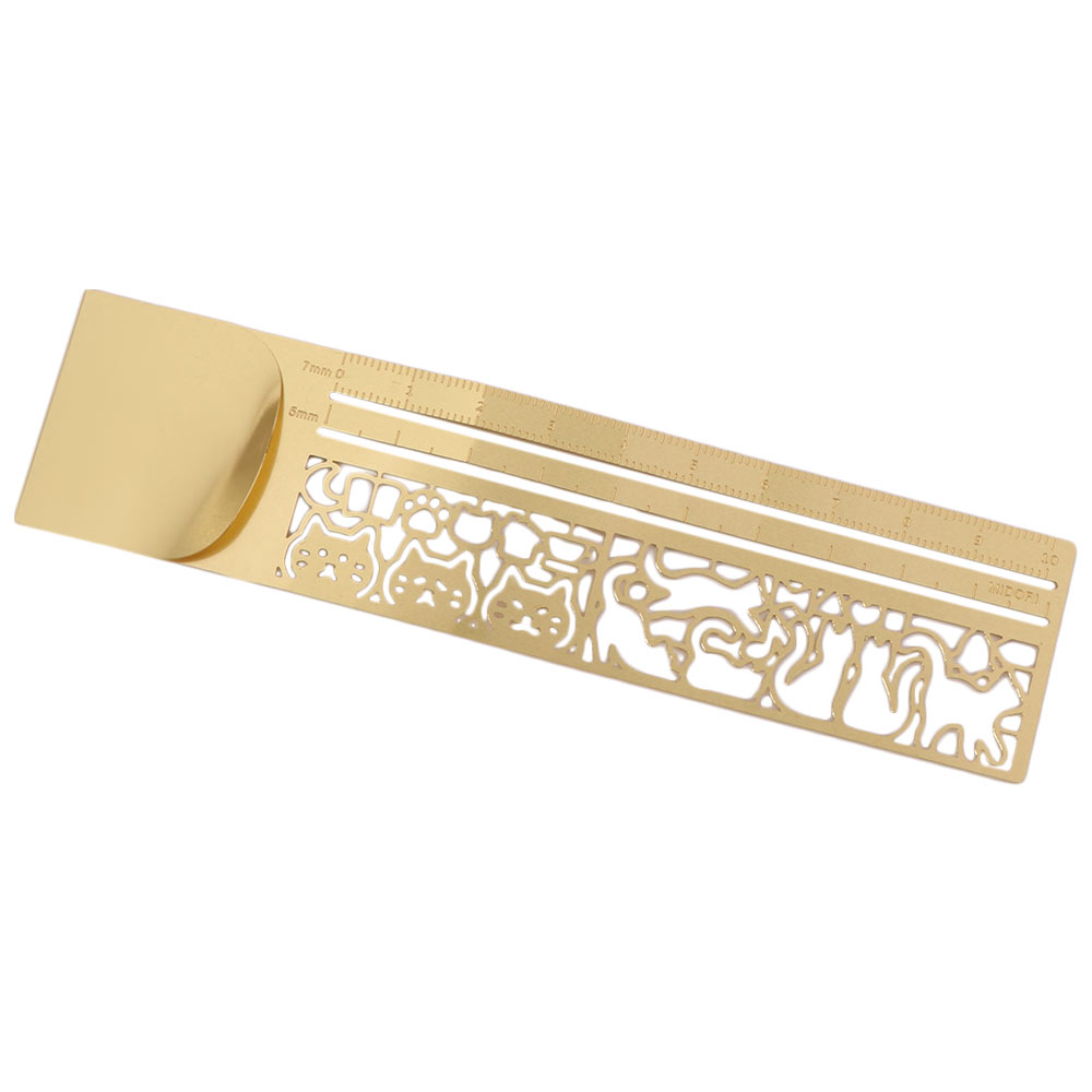 Bookmark Example Drawing Multifunctional Double-Sided Cat Pattern Ruler Stationery Tool ...