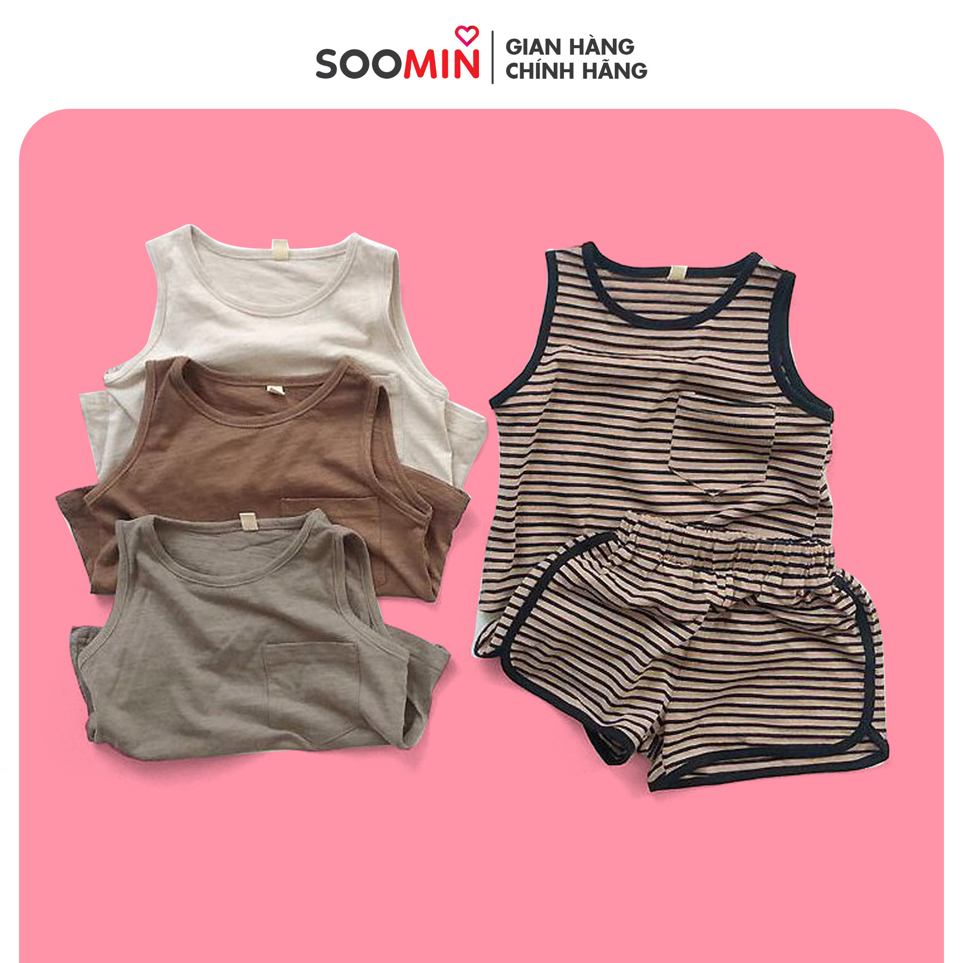 Đồ bộ , quần áo cho bé trai – gái , body từ 0-5 tuổi thương hiệu SOOMIN phong cách Hàn Quốc 3 màu , chất liệu cotton 100% mềm mại an toàn cho bé