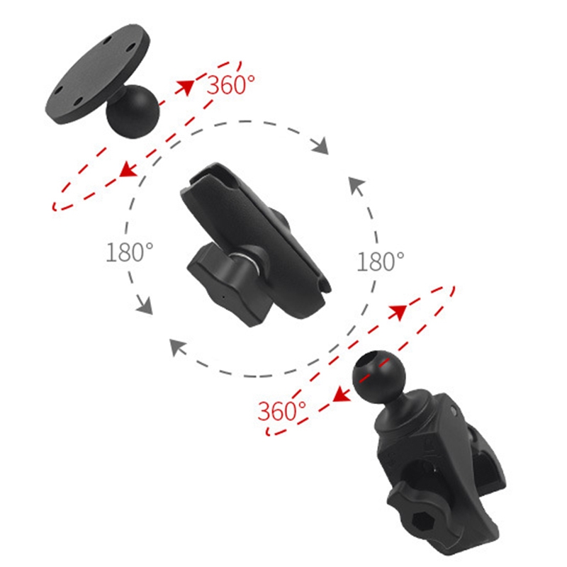 Arm Double Socket Arm for RAM with 1 Inch Ball Base Mount Motorcycle Camera Extension Arm