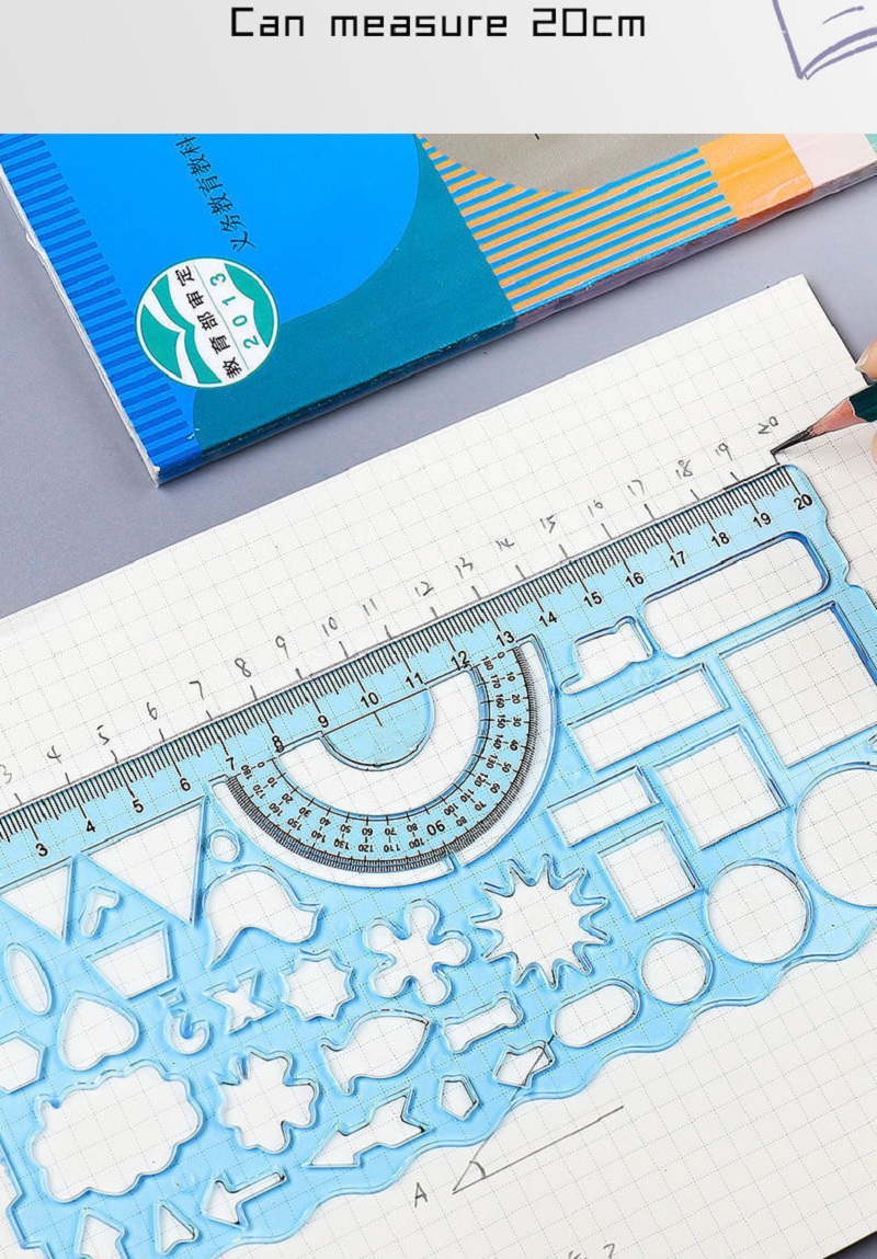Shape Template Ruler Multi Shaped Plastic Ruler Painting Drawing Template Oval Geometric ...