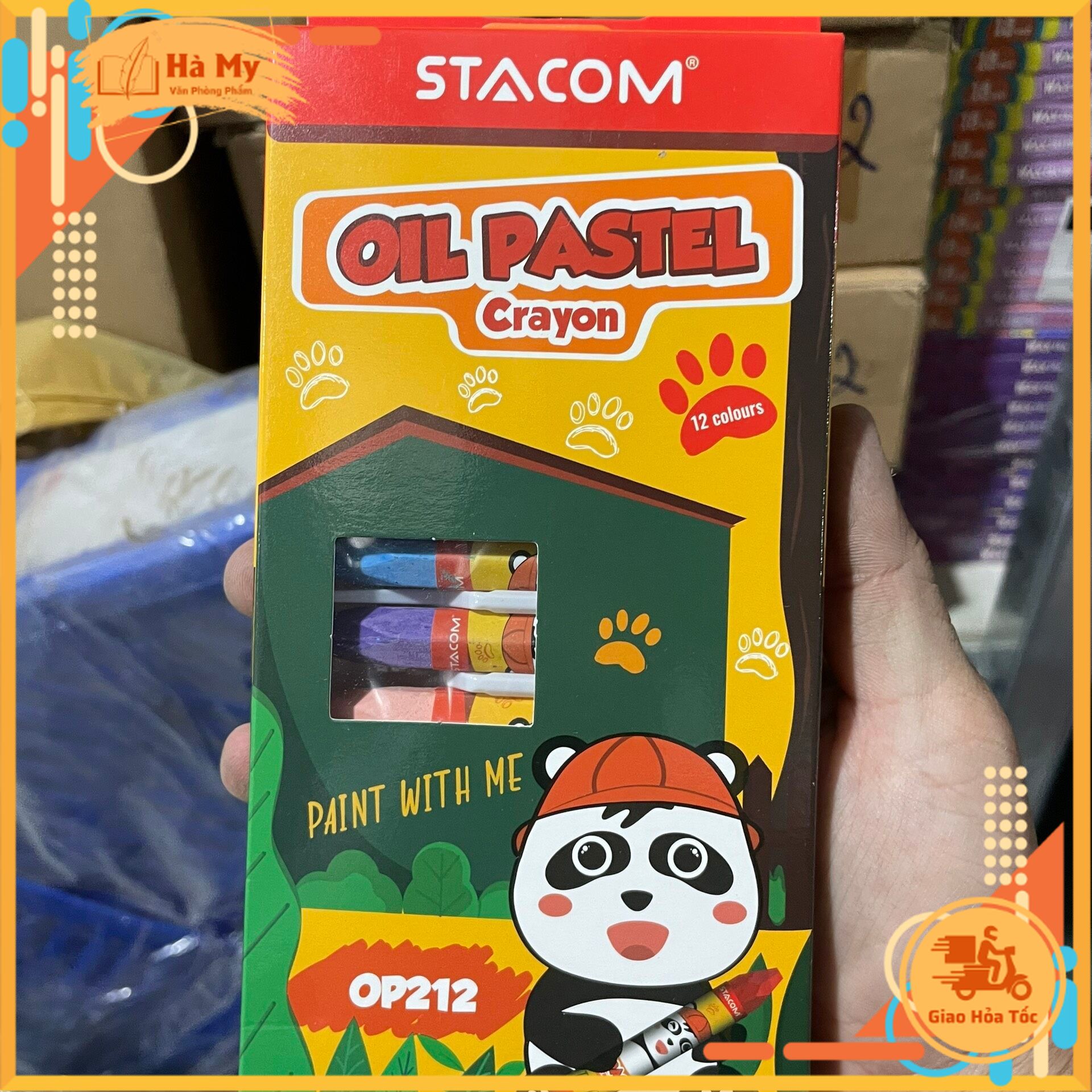 (1 Hộp) Sáp màu dầu (Oil pastel) 12 màu – Stacom OP212