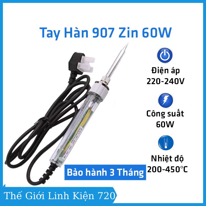Mỏ hàn 907 zin, tay hàn điều chỉnh nhiệt độ No. 907S Zin bảo hành 3 tháng