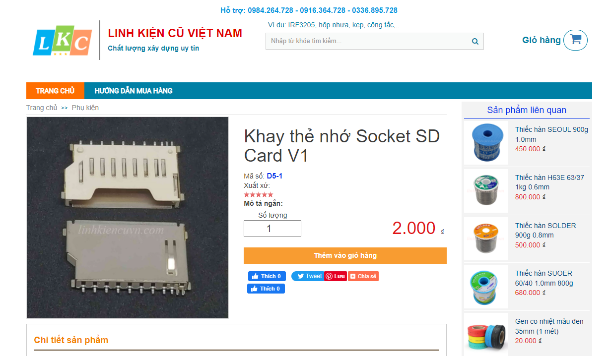 Khay Thẻ Nhớ SD Card V2 11P - 11N11