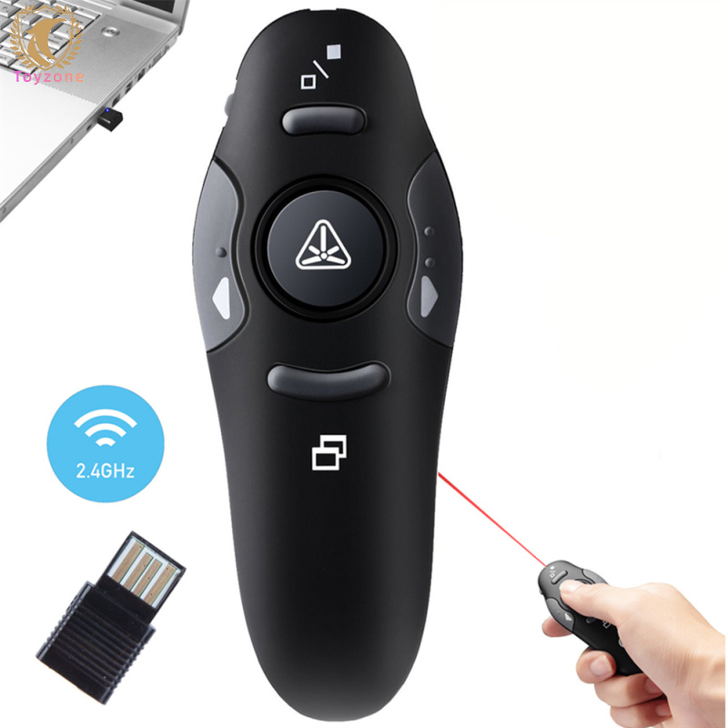 🚀USB Presenter Wireless 2.4 GHz Powerpoint Remote Control Pointer Red Presentation Remote Control For Computer Laptop