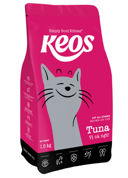 Hạt keos cho mèo túi 350g & 1,5kg - thức ăn hạt cho mèo hỗ trợ tiêu búi lông, tiết niệu