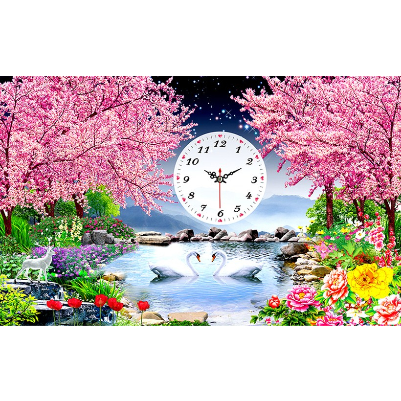TRANH THÊU ĐỒNG HỒ - TỰ THÊU ngọc thịnh