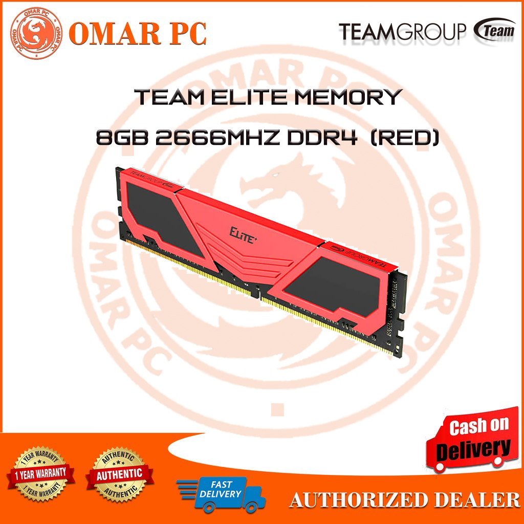 TEAM ELITE PLUS DESKTOP MEMORY 8GB RAM DDR4 3200MHz (Red Gold