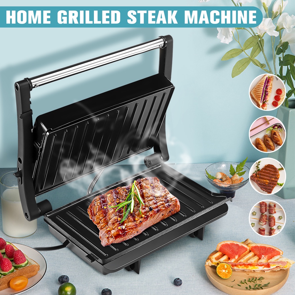 Breakfast Machine Double Heating Grilling Machine Grilled Steak Machine Household Grill Smokeless Barbecue Machine 1000W