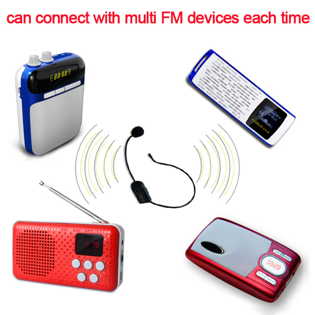 Micrô không dây FM Tai nghe bộ đàm phóng thanh Mic cho Loa