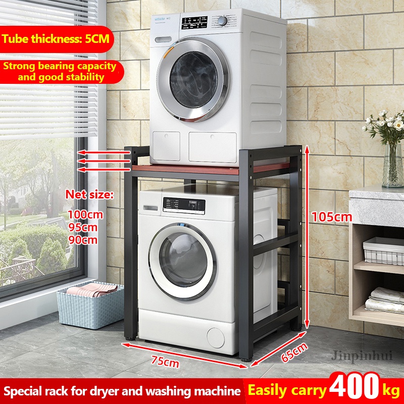 【Ready stock】Washing Machine Rack Balcony Stacking Kit Roller Washer ...