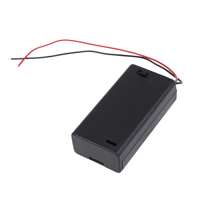 2 x AA 3V battery holder connector storage case box ON/OFF switch with lead wire.