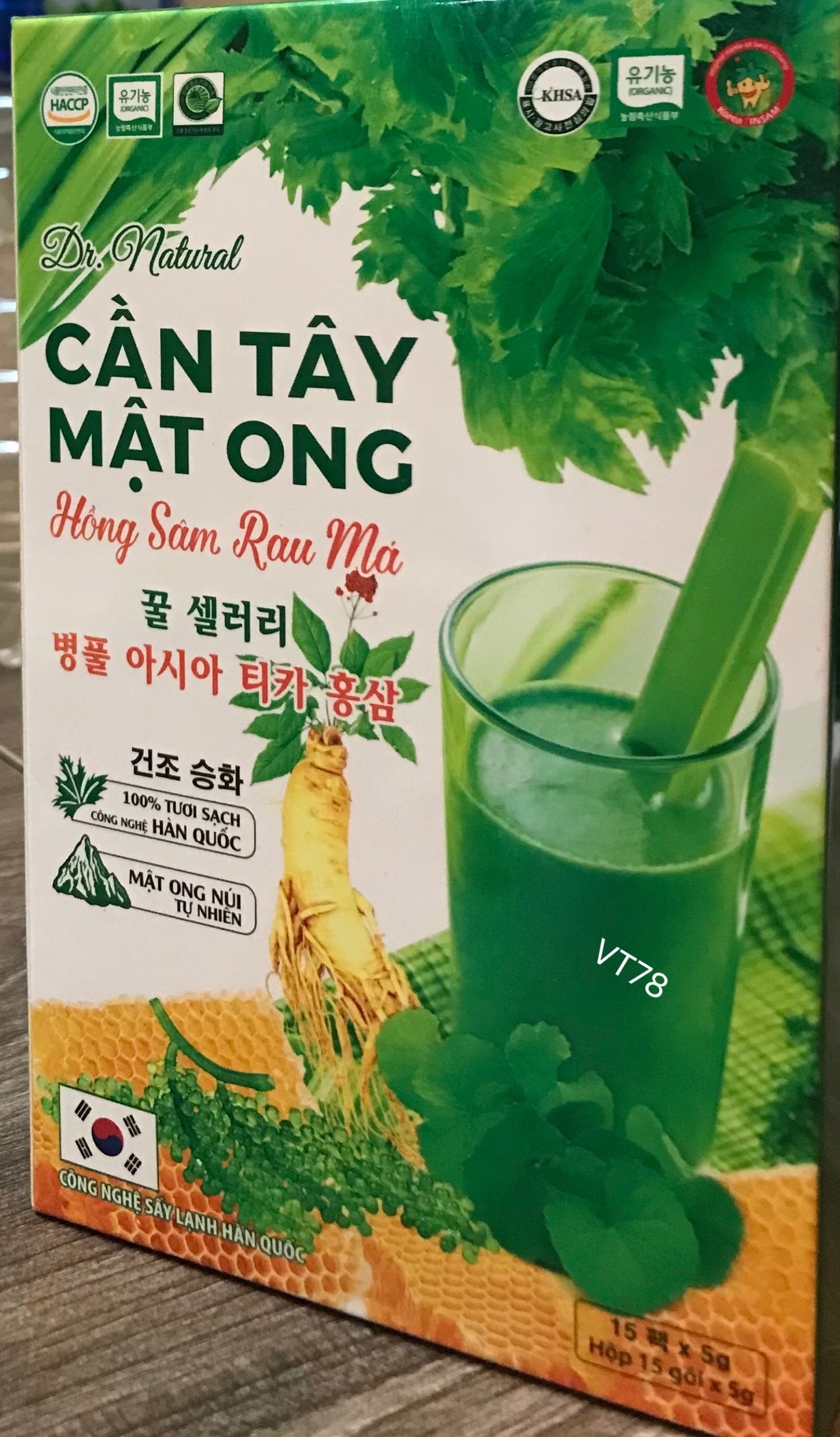 Cần tây mật ong&hồng sâm rau má
