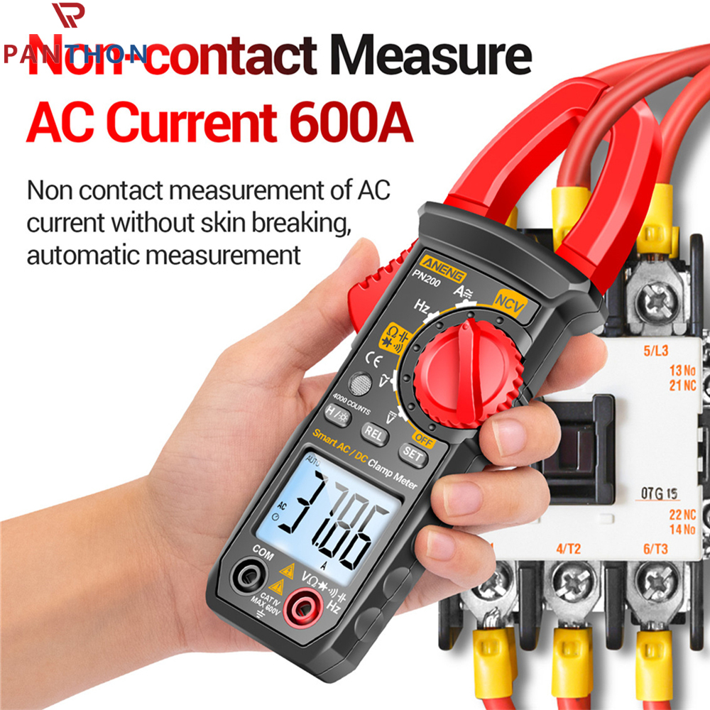 【💕Ready Stock🎉】PANTHON PN200 Digital Clamp Meter Multimeter AC Current and AC/DC 4000 counts Voltage Tester with Amp Volt Ohm Resistance Test Auto-Ranging