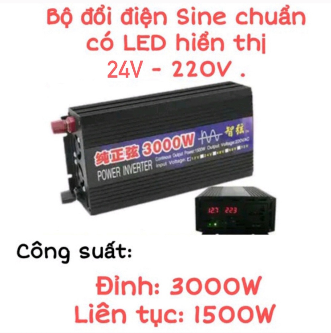 Bộ đổi điện sin chuẩn 3000w 24v sang 220v - zx 24v-3000w