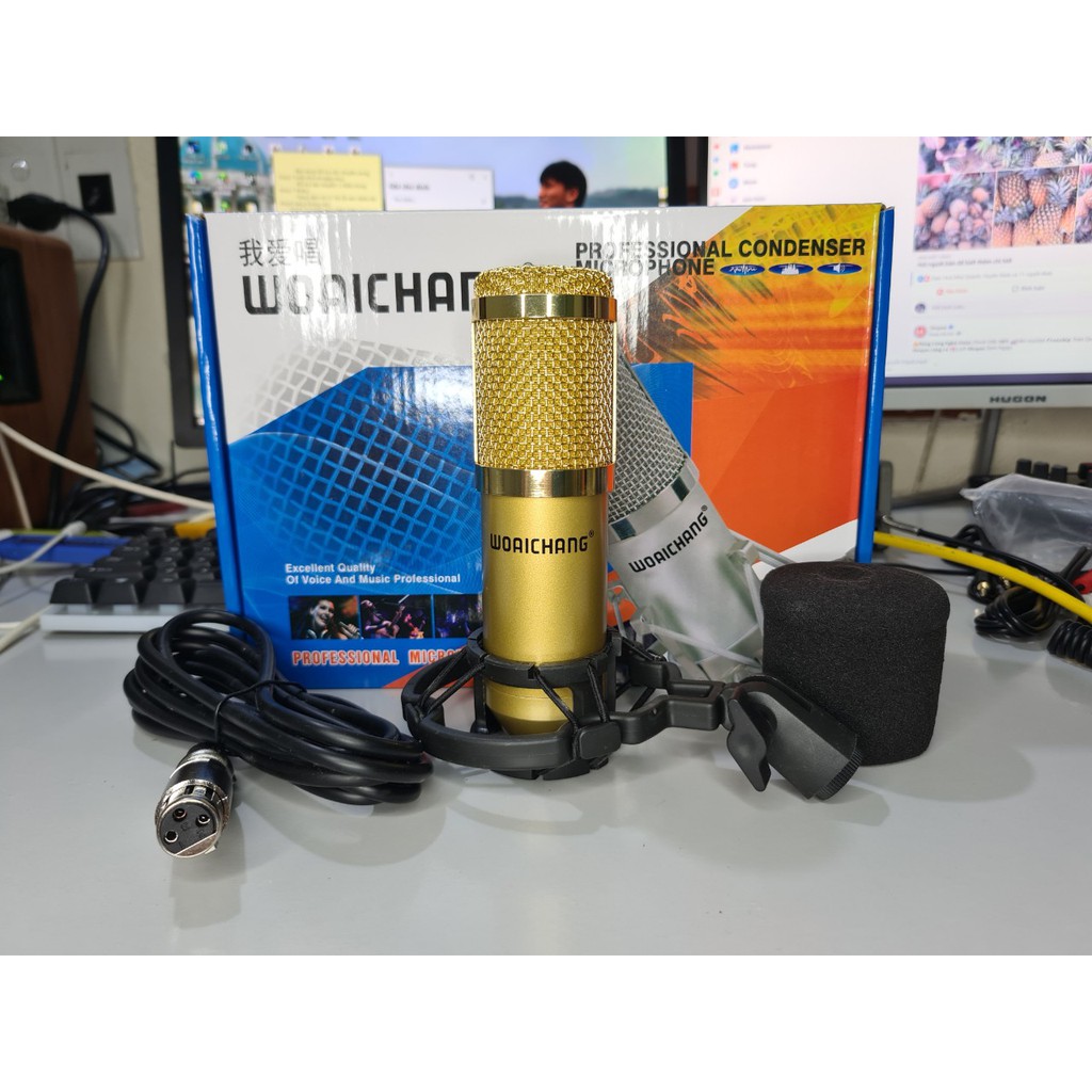 Bộ Mic thu âm bm900 sound card k300 dây livestream chế - Trọn bộ thu âm sound card k300 hỗ trợ autu tune bluetooth.