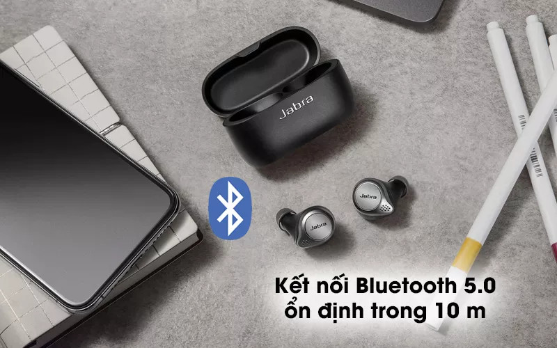 Tai nghe Bluetooth True Wireless Jabra Elite 75T, Chất Âm Thanh Cao, Âm Trầm Mạnh Mẽ, Chống Nước và Chống Bụi IP55, Pin liên tục 28h, Tích hợp với các hệ điều hành hiện nay