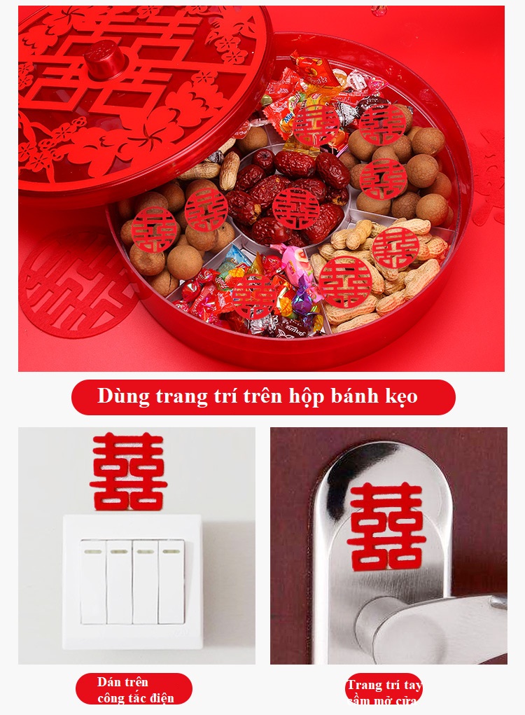 Bịch 30 chữ Hỷ mini trang trí tiệc cưới