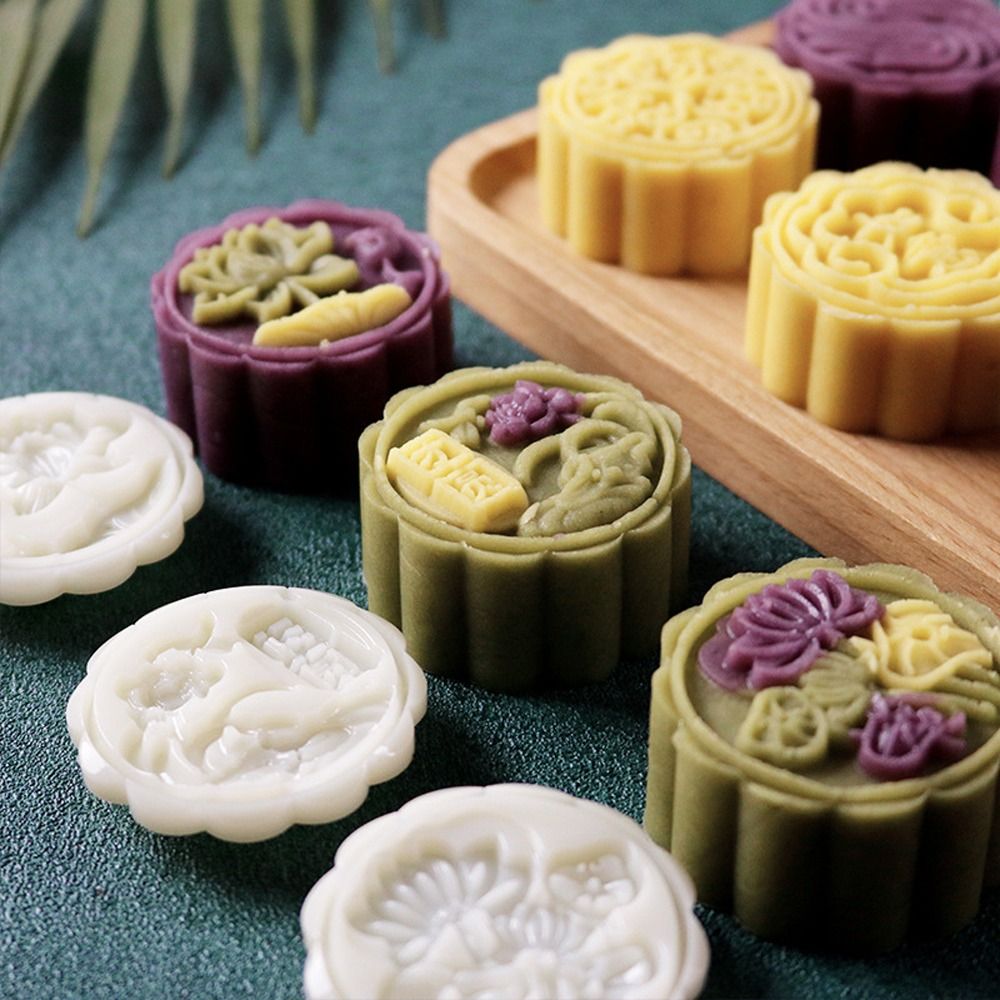 Kitchen Accessories 50g Mooncake Mold Plastic 3D Pattern Pastries Dessert Mold Mini Non-stick Cookie Cake Mould Baking Enthusiasts.