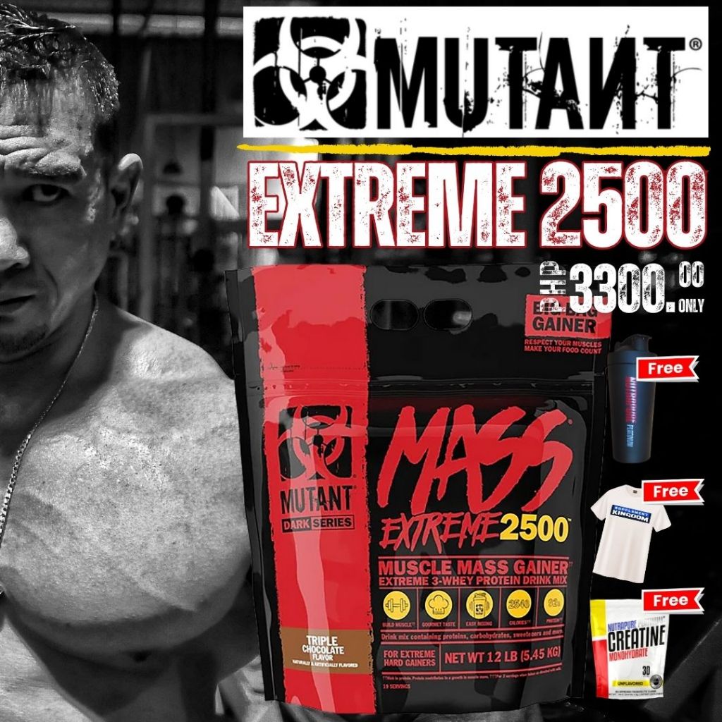 Mutant Mass Extreme 2500 100 Muscle Mass Gainer 3 Whey Protein Drink Mix Lazada Ph 2162