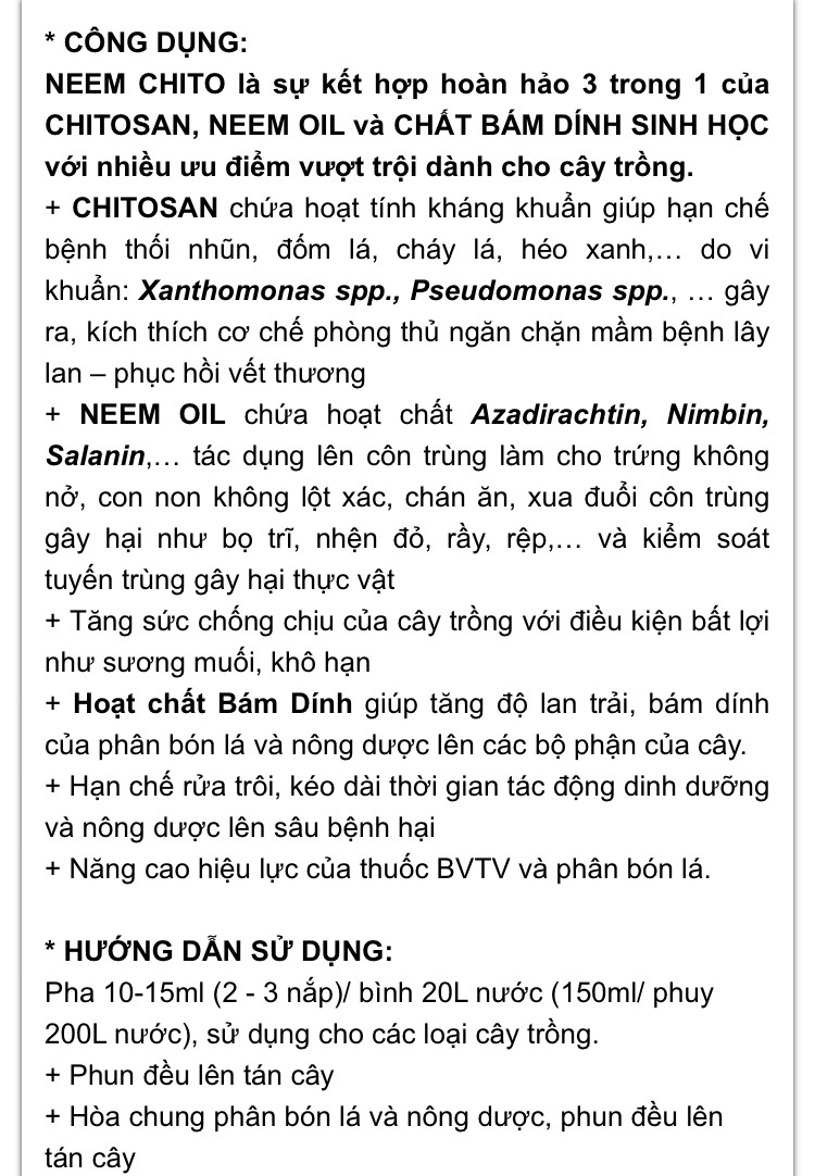 NEEM Chito Điền Trang 150ml