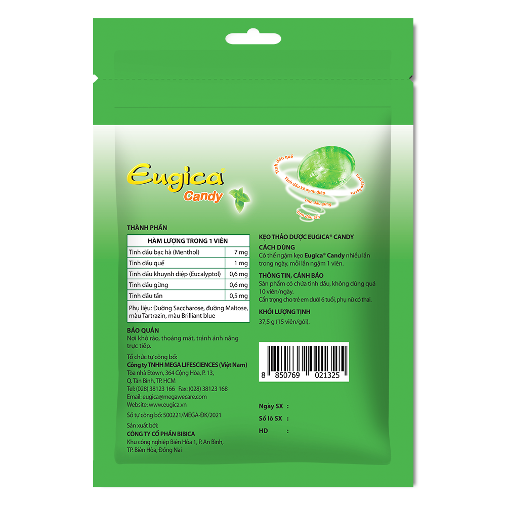 Eugica Candy Herbal Lozenges (Zip Bag of 15 Tablets)