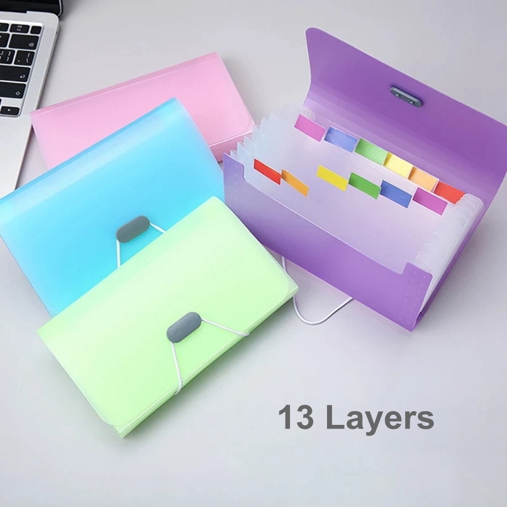 A6 Expanding File Folder Buckle Wallet Organ Bag Documents Folders Organizer File Pouch Bill Folder Family School Office Binder