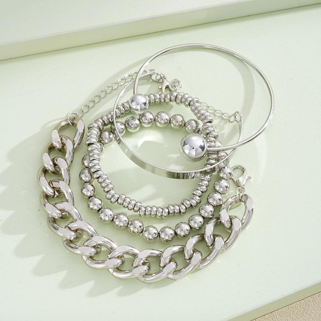 Enacolor%20%205Pcs/Set%20Exaggerated%20Thick%20Chain%20Open%20Bangles%20Bracelet,%20Irregular%20Geometric%20Round%20Bead%20Metal%20Bracelet%20Fashion%20Jewelry%20New%20%202025%20-%20Image%205