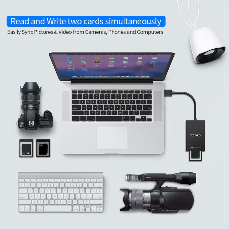 (DQKN) Type C USB 3.0 SD XQD Memory Card Reader Transfer M/G Series for OS Windows Computer