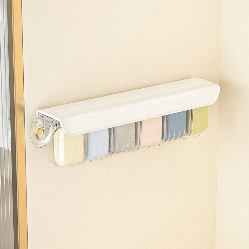 Wall-mounted sock storage box Underwear bra household organizer box Wardrobe door wall transparent compartment storage box