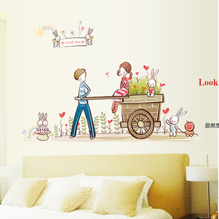 Decal dán tường hoa màu tím My Love is Sticker Tranh Dán Tường XL8262- Decal dán tường cây xanh ,Decal dán tường hoa lá