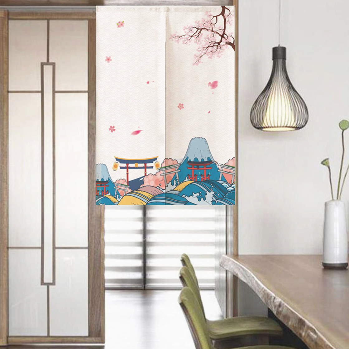 [HCM]Rèm cửa 2 vạt kiểu Nhật 85x120cm