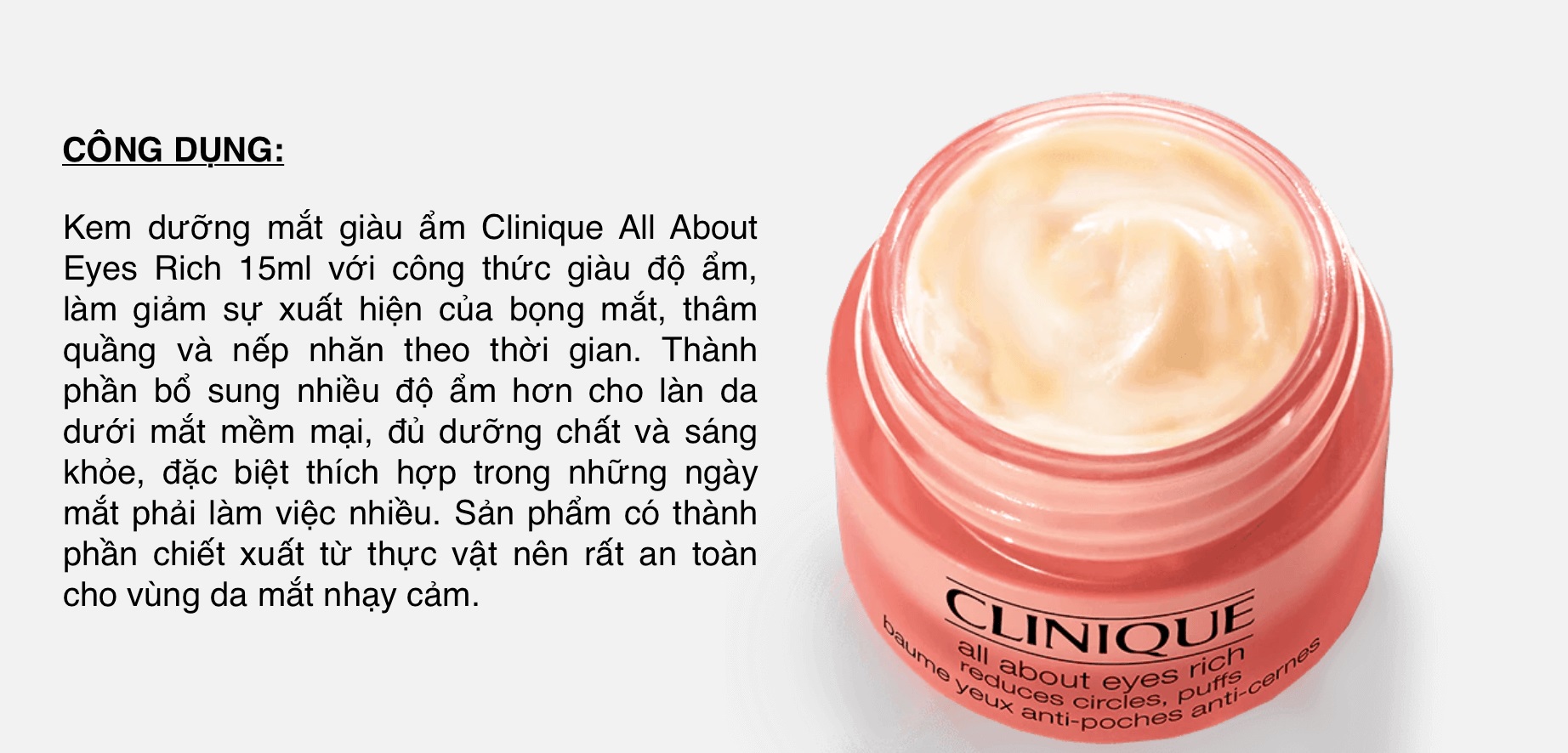 Kem dưỡng mắt Clinique 15ml/5ml
