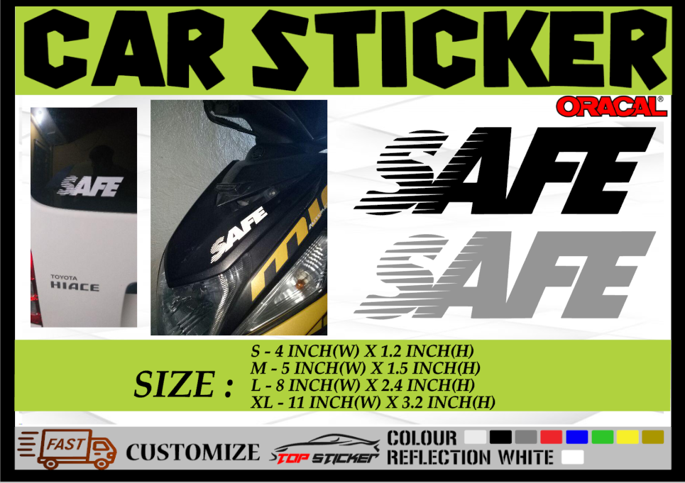 Safe Car Sticker Aksesori Kereta Stickers Lazada