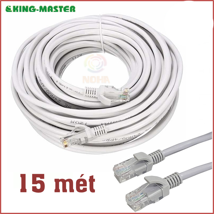 Dây cáp mạng LAN Internet bấm sẵn KingMaster dài 15m chuẩn cat 5e