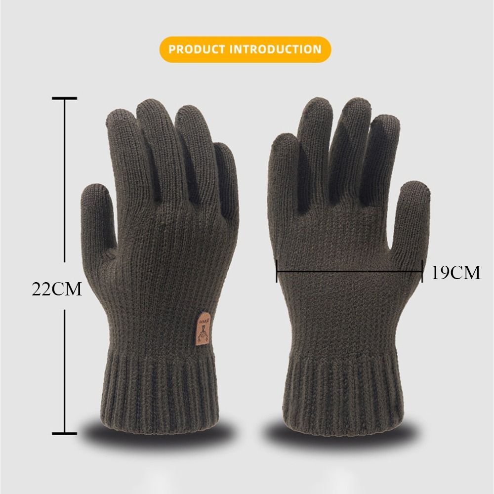 Thick Men Knitted Gloves Windproof Cold Proof Wool Mittens Daily Touch Screen Warm Gloves Autumn Winter.