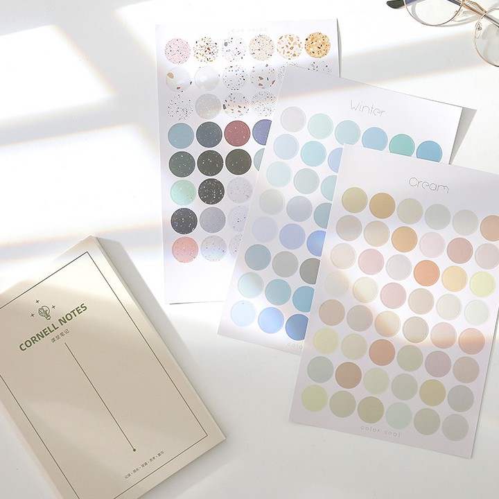 1 TỜ STICKER TRÒN MORANDI ROUND STICKER